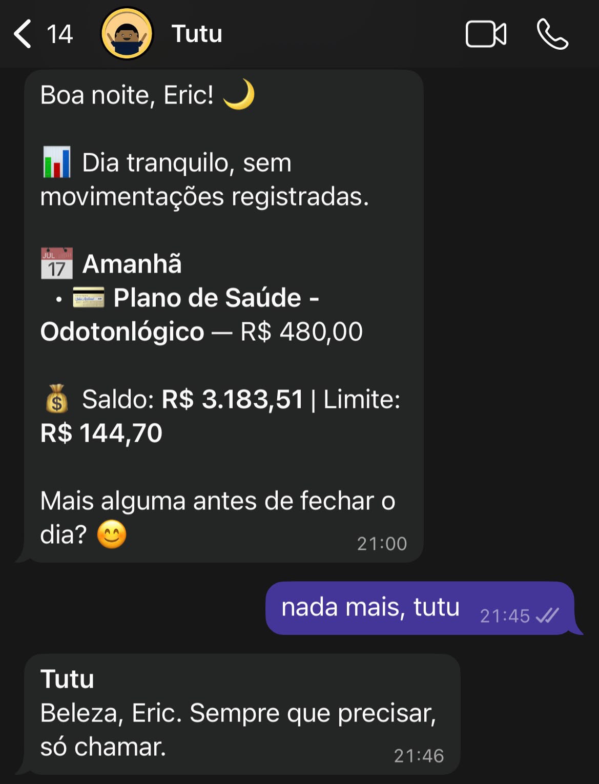 Tutu no WhatsApp